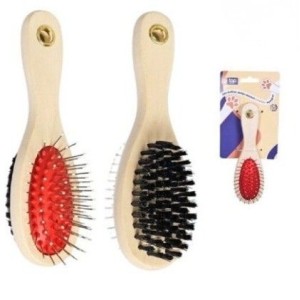 ESCOVA P/PET DUPLA FACE C/CB DE MAD 17.5X5CM TOPET0038 DL FESTAS