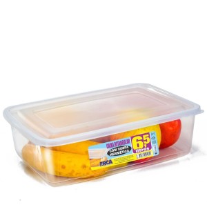 Caixa retangular 6,5L transparente tampa hermetica    2294 - Escaplast