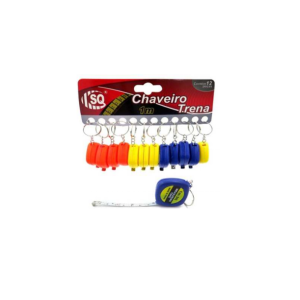 Chaveiro Trena 1M Cartela com 12 Peças  SQ2119 - SQ Comércio