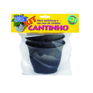 kit Vaso Redondo 9cm Preto  182 - Brasami