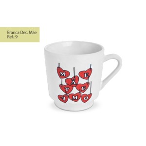 Caneca Lisa Branca Decorado Mãe  09 - HR