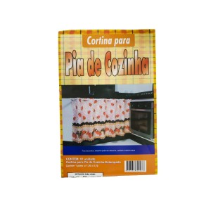 Cortina Para Pia de Cozinha Com Bodô Estampada/Lisa - Romance