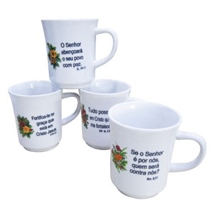 Caneca Americana Branca Decorado Salmo  24 - HR